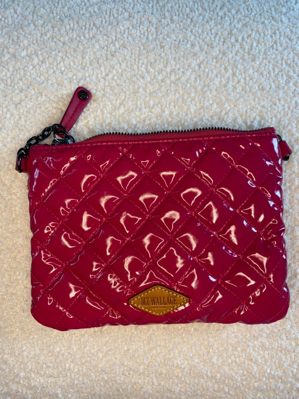 MZ Wallace Quilted Patent Wristlet - Fuchsia